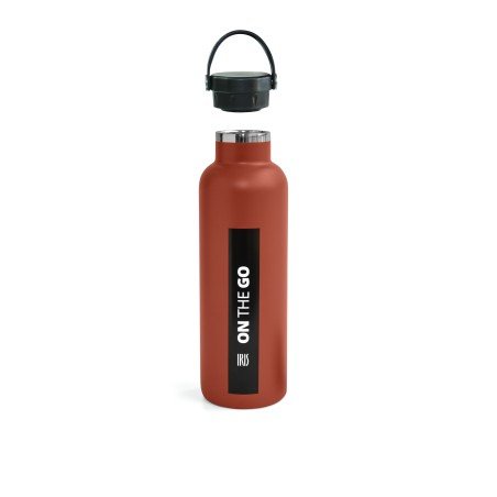 Bouteille Thermos 750 ml. Inox. On the go Rouge brique
