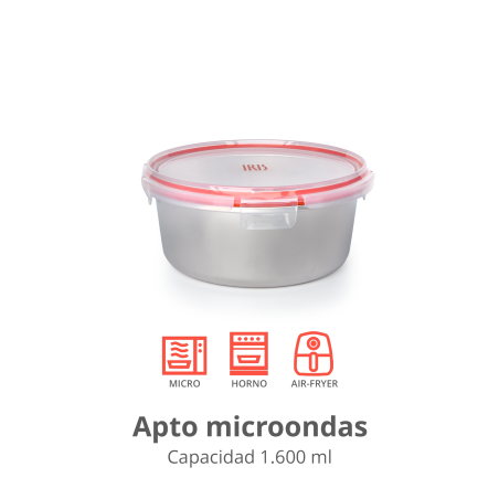 Contenedor 1600ml Acero Inoxidable